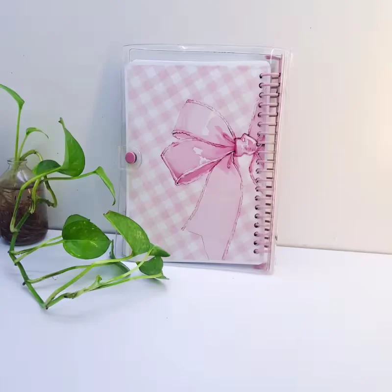 کلاسور شفاف طرح پاپیون صورتی 1