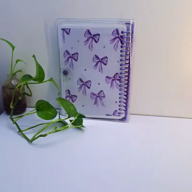 کلاسور شفاف طرح پاپیون بنفش